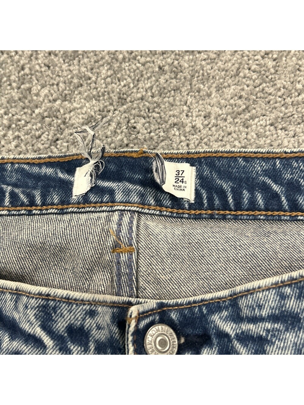 Distressed Jeans Womens Plus Size Cropped Straight Leg Abercrombie And Fitch - Picture 7 of 10